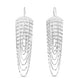 Multi Strand Chain Drop Chandelier Earrings in Sterling Silver