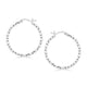 Faceted Motif Hoop Earrings in Rhodium-Plated Silver (2x25mm)