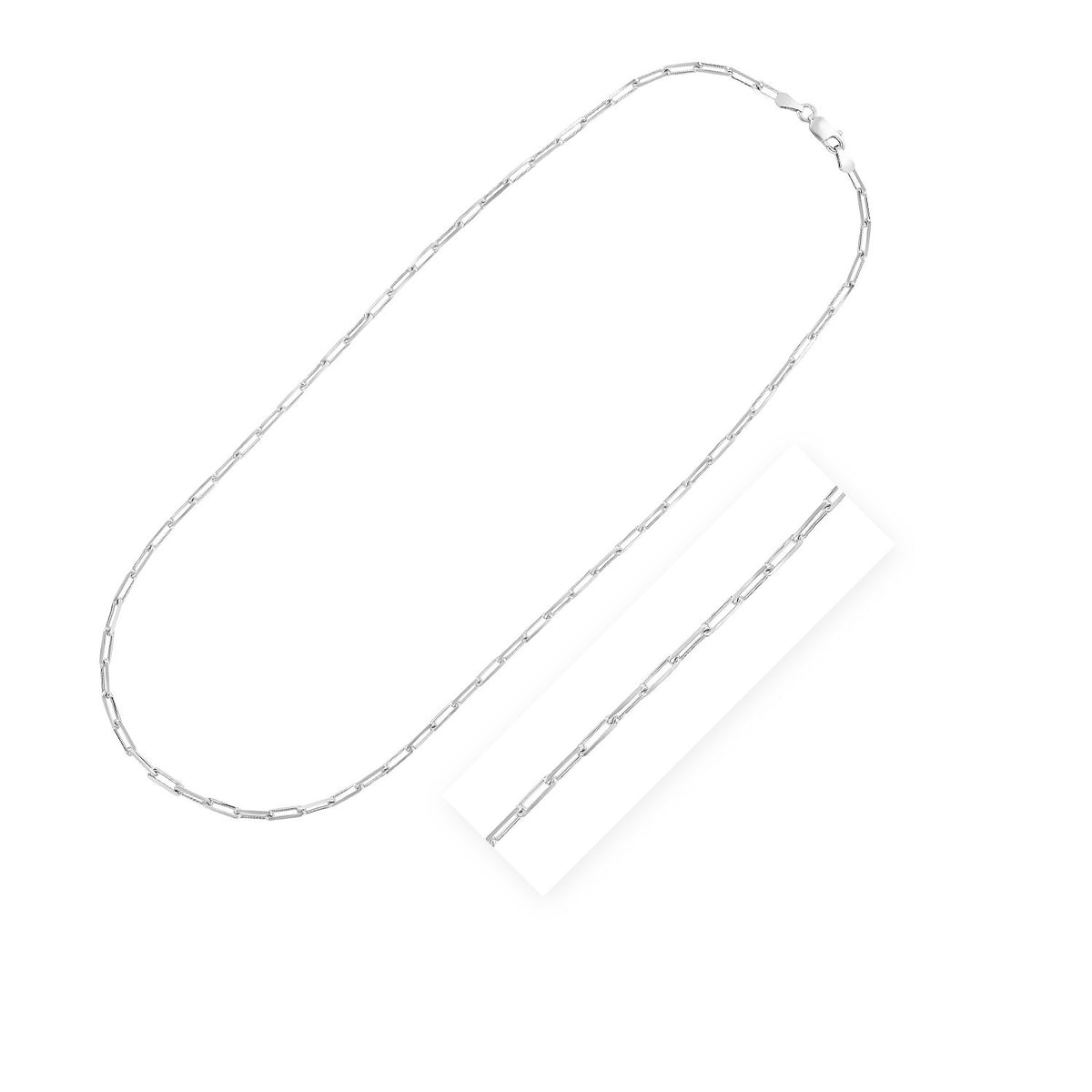 Paperclip Chain in Rhodium-Plated Sterling Silver (3.00 mm)