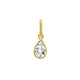 Pear Aqua Charm Pendant in 14K Yellow Gold