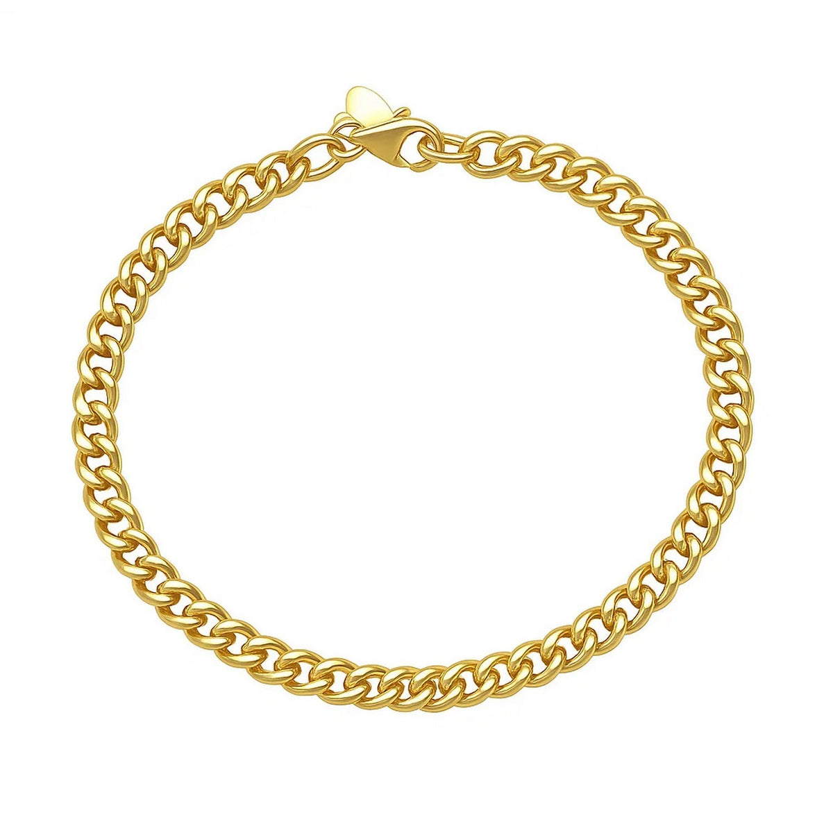 Petite Faceted Cuban Link Bracelet in 14K Yellow Gold