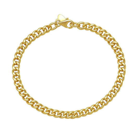 Petite Faceted Cuban Link Bracelet in 14K Yellow Gold