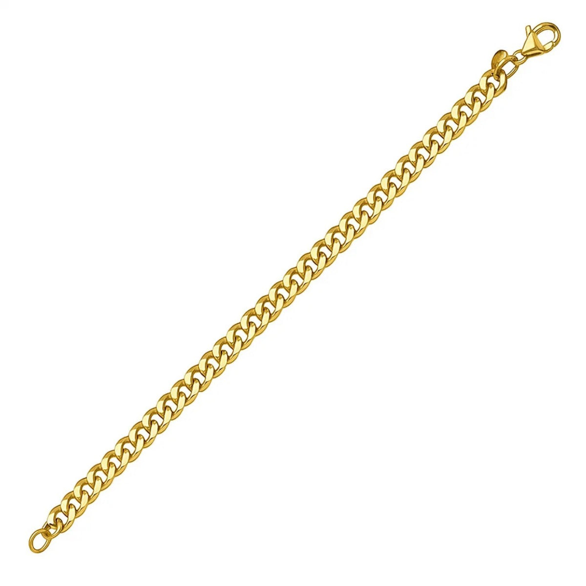 Petite Faceted Cuban Link Bracelet in 14K Yellow Gold