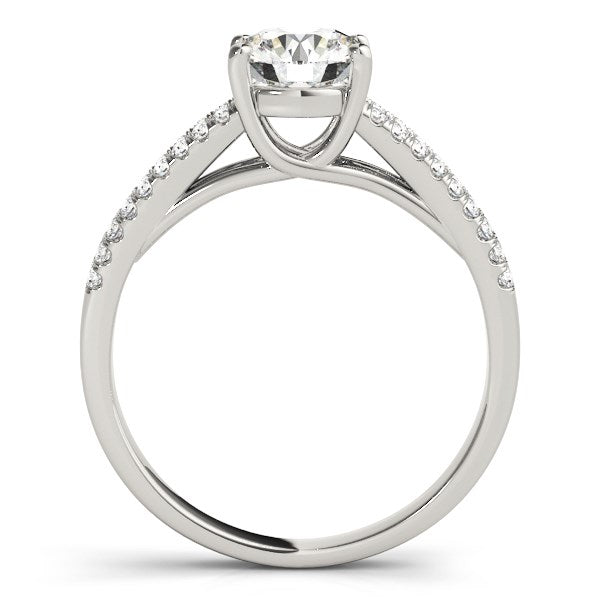 Split Shank Round Diamond Engagement Ring in 14K White Gold (1 1/8 cttw)