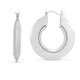 Large Puffed Hoop Earrings in Rhodium-Plated Sterling Silver