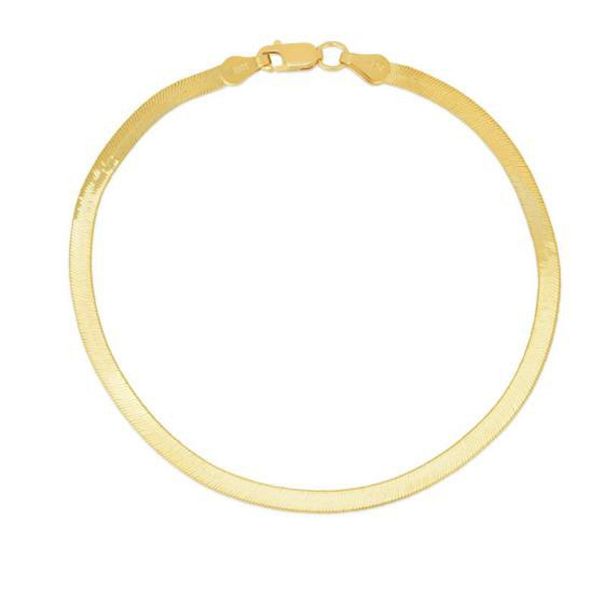 Super Flex Herringbone Anklet in 14K Yellow Gold 1.5mm