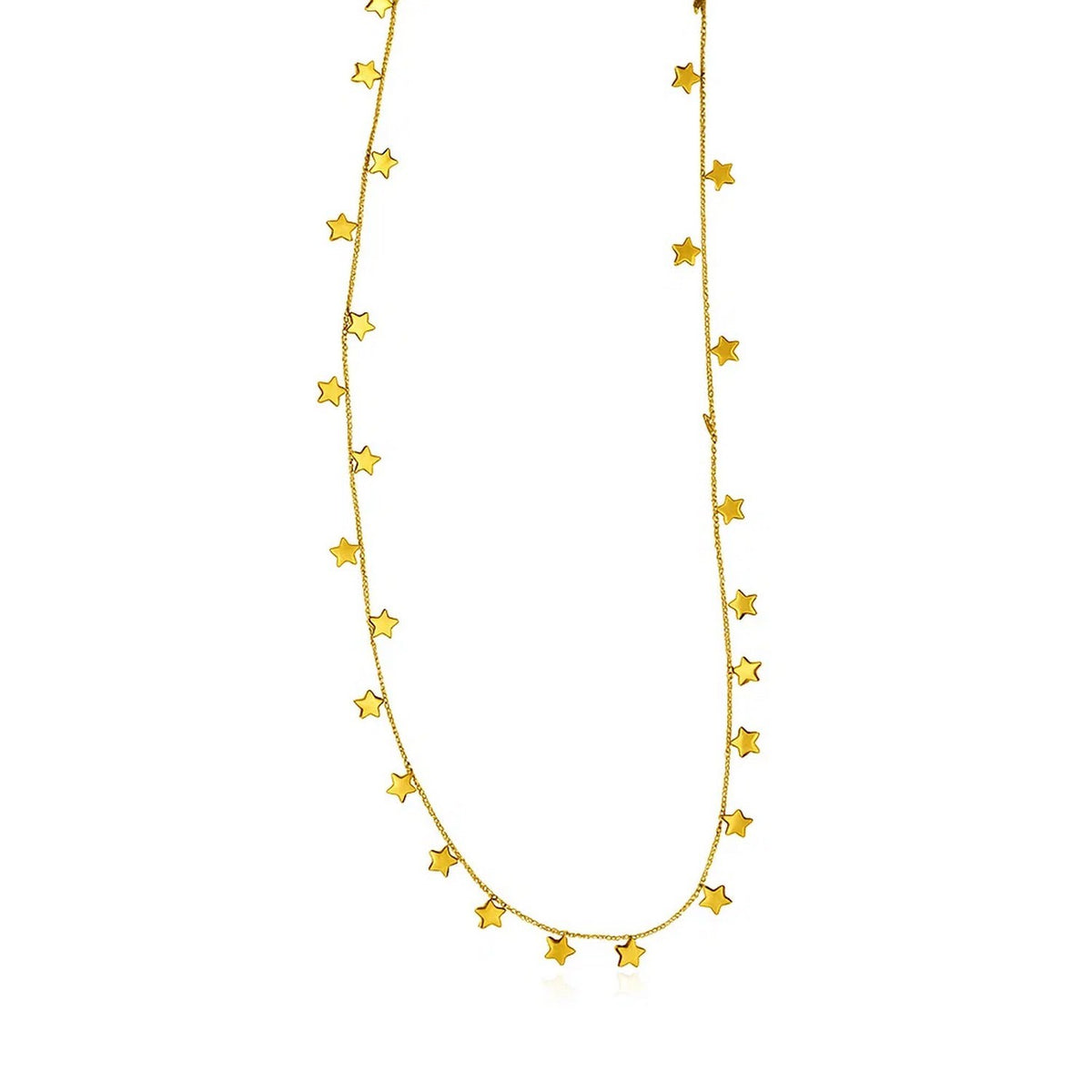 Dangling Stars Necklace in 14K Yellow Gold