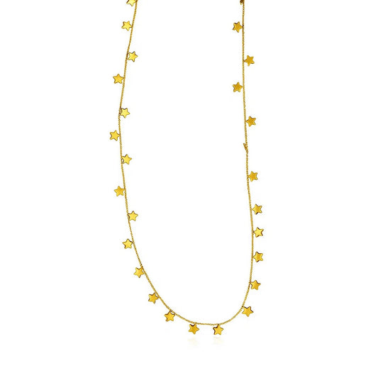 Dangling Stars Necklace in 14K Yellow Gold