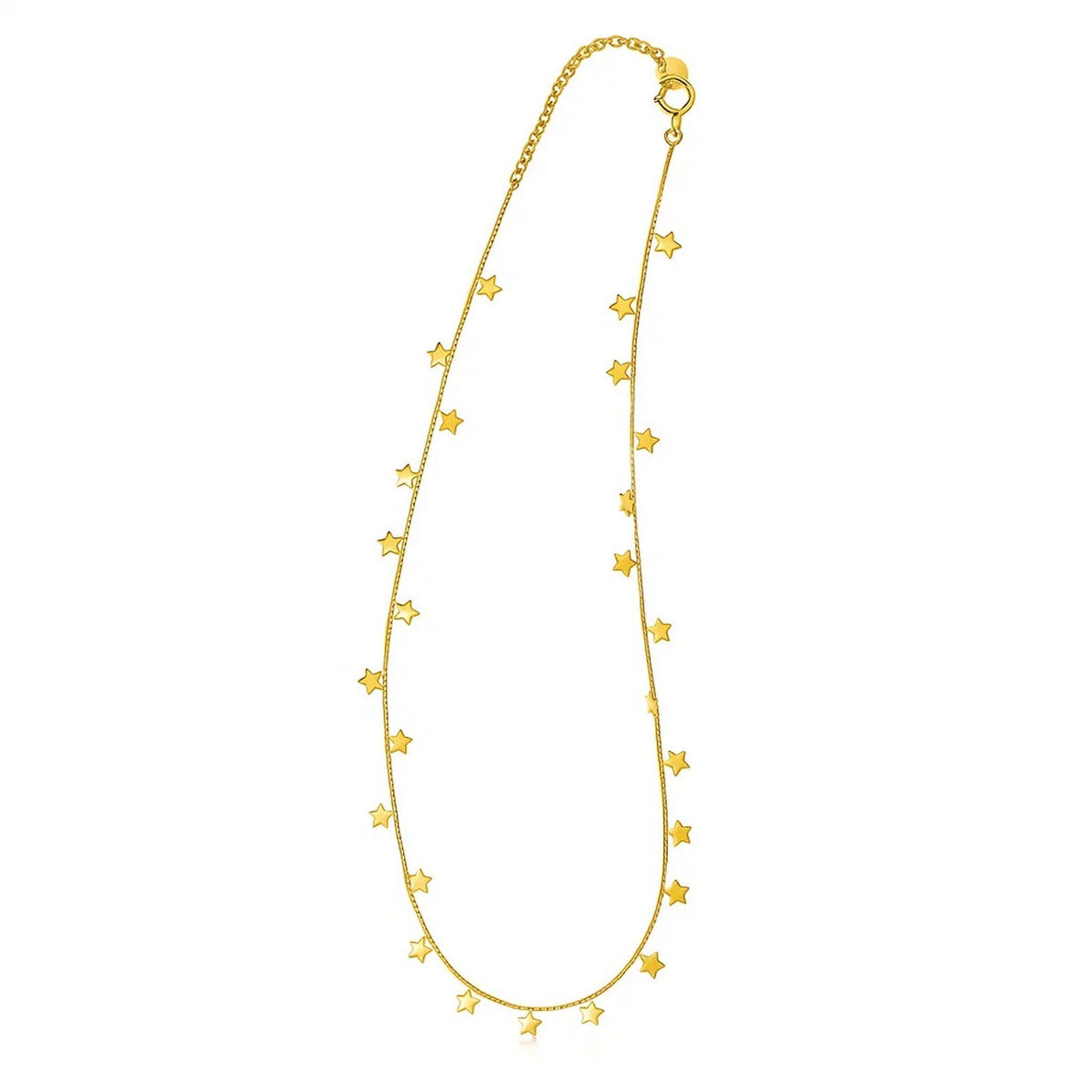 Dangling Stars Necklace in 14K Yellow Gold