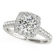 Square Shape Halo Diamond Engagement Ring in 14K White Gold (1 1/2 cttw)