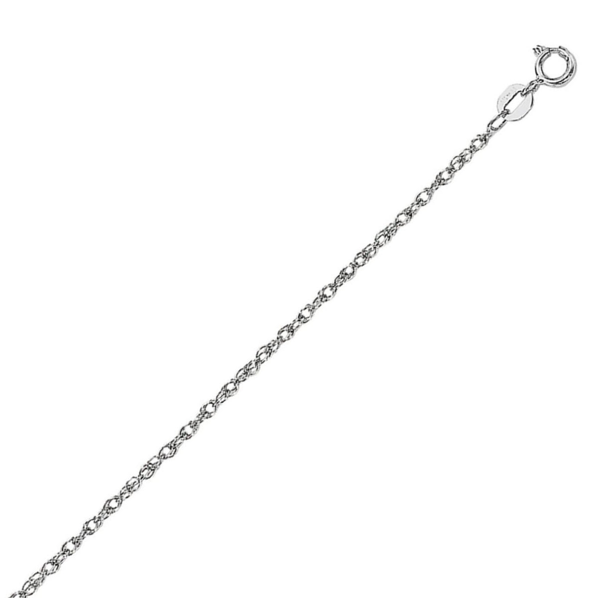 Machine Rope Chain in 14K White Gold (0.95 mm)