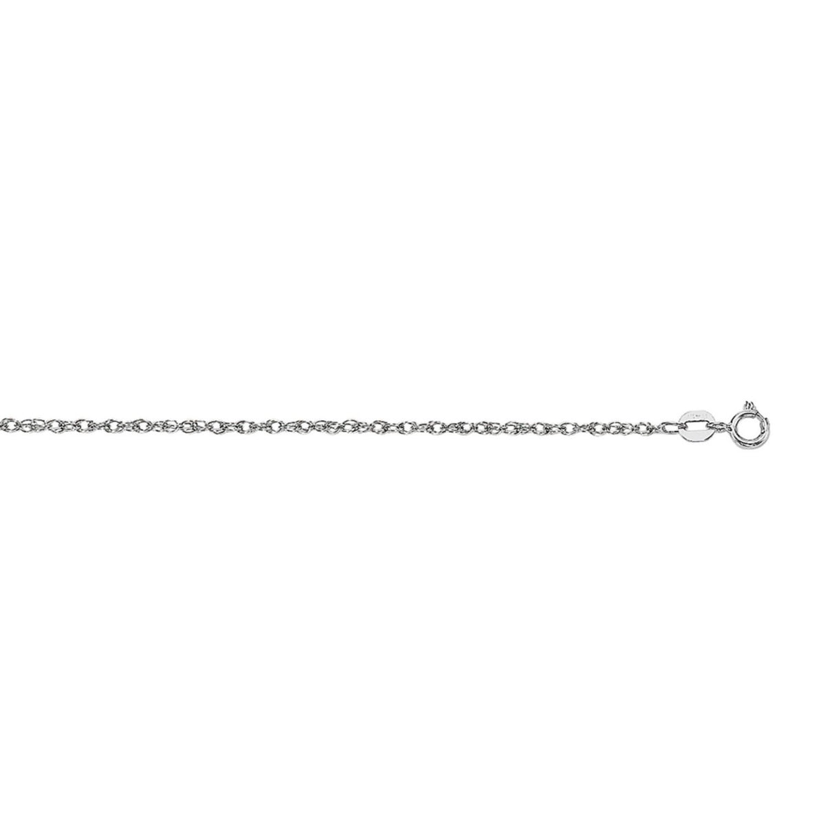 Machine Rope Chain in 14K White Gold (0.95 mm)