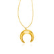 Domed Crescent Moon Necklace in 14K Yellow Gold