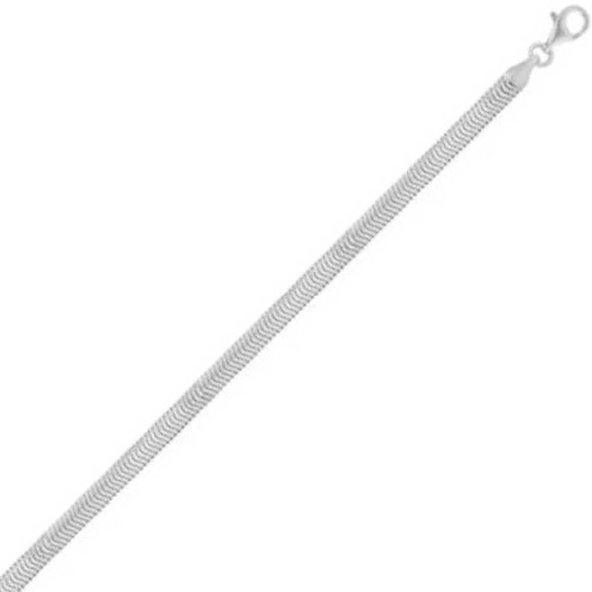 Oval Snake Chain in Rhodium-Plated Sterling Silver (4.20 mm)