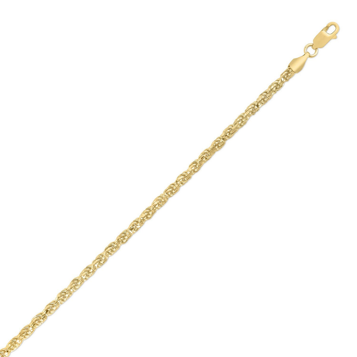 Diamond Cut Royal Rope Chain in Yellow Gold-Plated Sterling Silver (3.60 mm)
