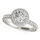Milgrain Border Diamond Pave Engagement Ring in 14K White Gold (1 1/2 cttw)