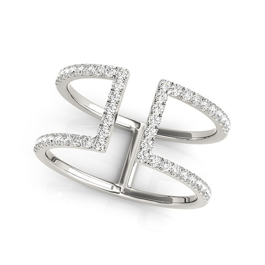 Modern Dual Band Style Diamond Ring in 14K White Gold (1/2 cttw)