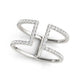Modern Dual Band Style Diamond Ring in 14K White Gold (1/2 cttw)