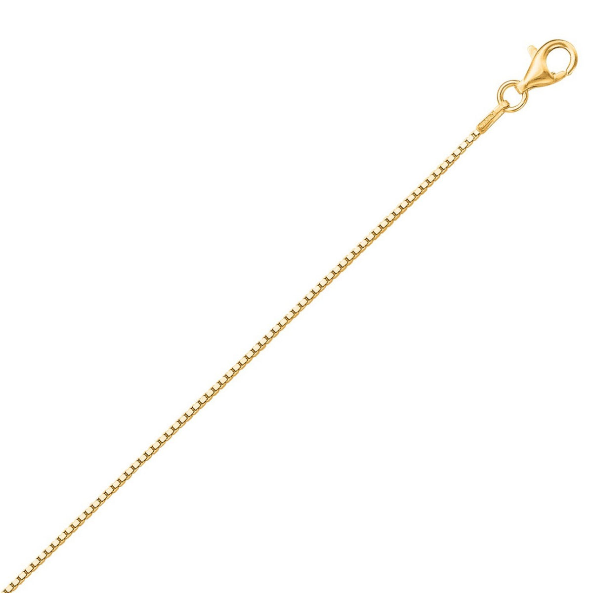 Classic Box Chain in Yellow Gold-Plated Sterling Silver (1.10 mm)