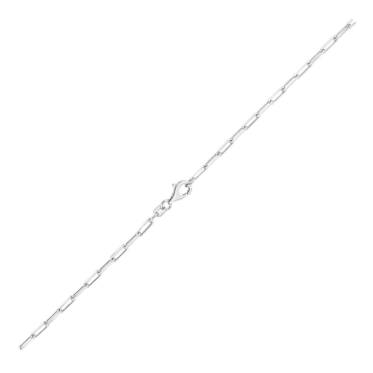 Paperclip Anklet in Rhodium-Plated Sterling Silver (3.00 mm)