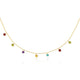 Multi-Color Stone Charm Necklace in 14K Yellow Gold