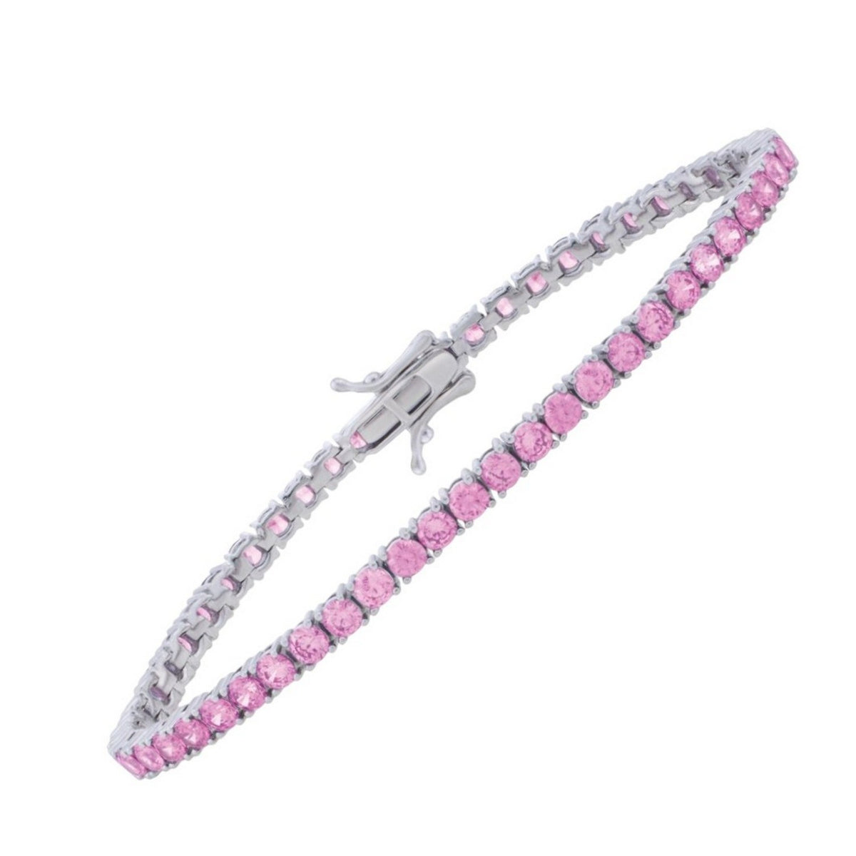 White CZ Tennis Bracelet in Sterling Silver (3.30 mm)