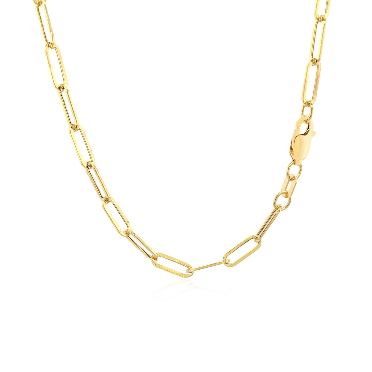 Wide Paperclip Chain Necklace in 14K Yellow Gold