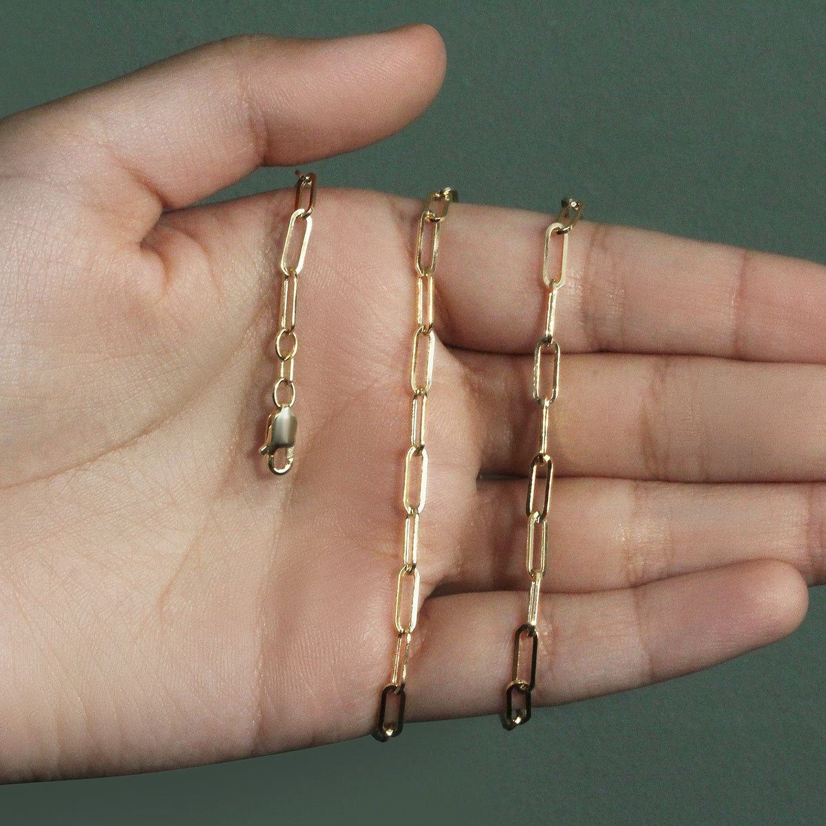 Wide Paperclip Chain Necklace in 14K Yellow Gold