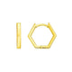 Hexagon Huggie Hoop Earrings in 14K Yellow Gold (12.70 mm)
