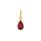 Pear Ruby Charm Pendant in 14K Yellow Gold