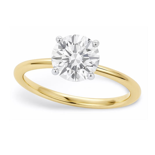 1 Carat Round Lab Grown IGI Diamond Solitaire in 14K Yellow Gold G/VS1