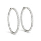 Diamond Hoop Earrings with Shared Prong Setting in 14K White Gold (2 cttw)