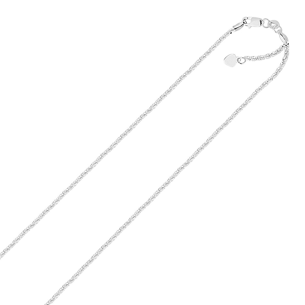 Adjustable Sparkle Chain in Sterling Silver 1.5mm (1.50 mm)