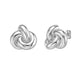 Puffed Love Knot Stud Earrings in Sterling Silver