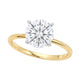 3 Carat Round Lab Grown IGI Diamond Solitaire in 10K Yellow Gold G/VS1
