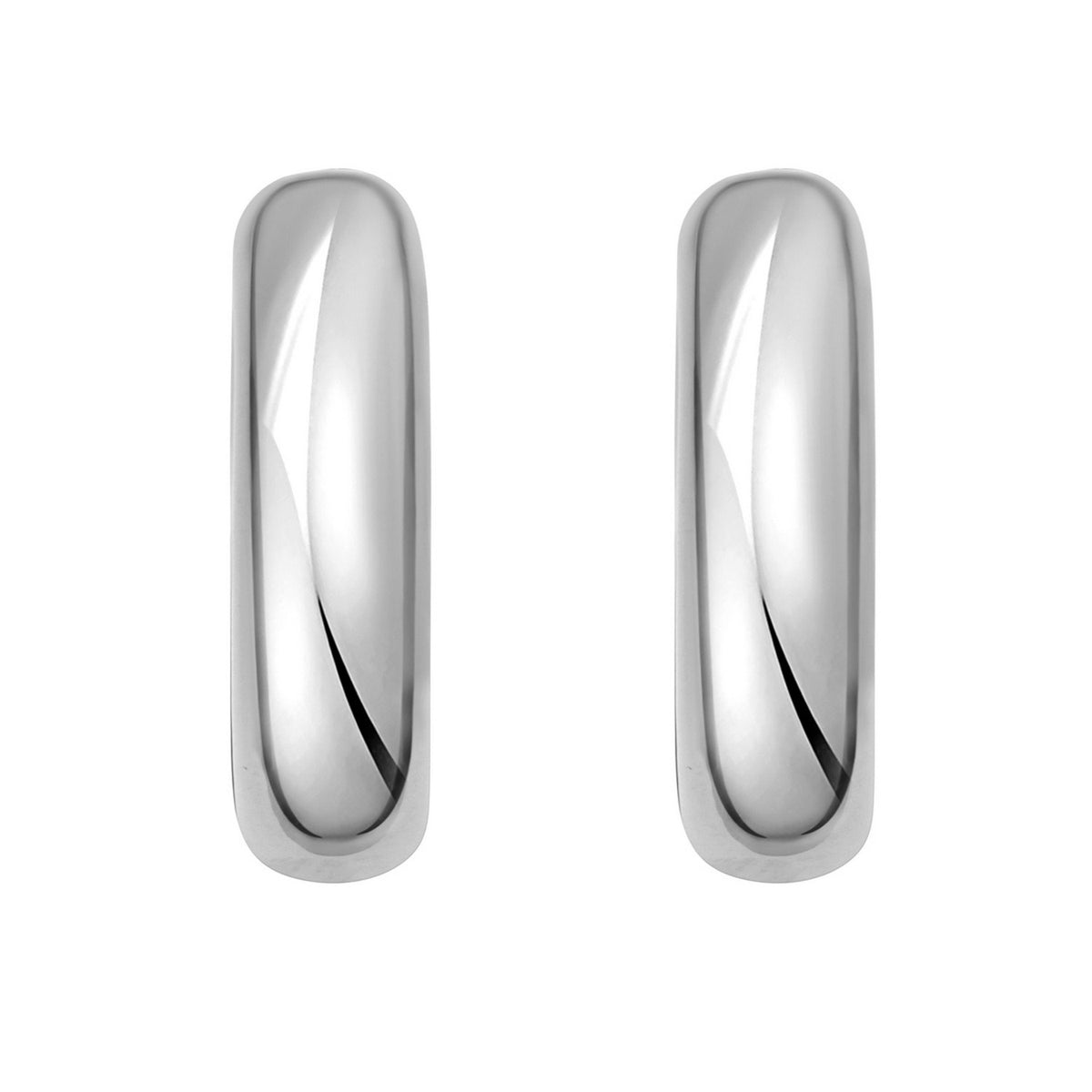 Round Hoop Earrings in Sterling Silver (15 mm)