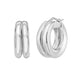 Puffed Double Row Hoop Earrings in Sterling Silver
