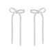 Snake Chain Bow Drop Dangle Earrings in Sterling Silver