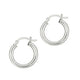 Polished Hoop Earrings in Rhodium-Plated Sterling Silver (3x15mm)