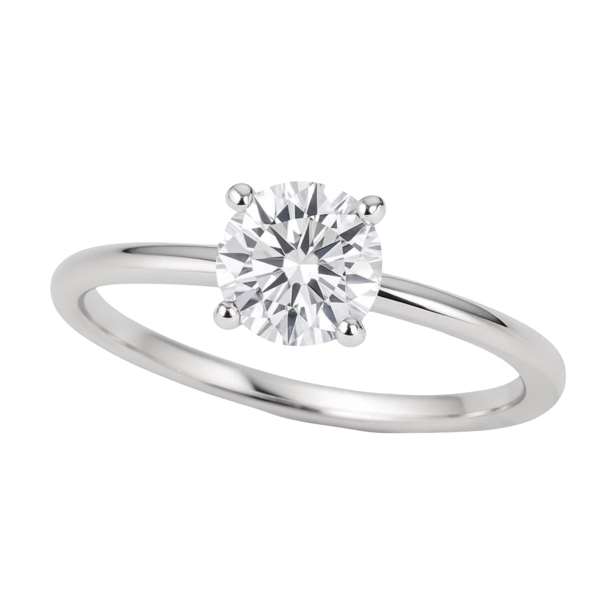 3/4 Carat Round Lab Grown IGI Diamond Solitaire in 10K White Gold G/VS1