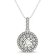 Diamond Halo Round Shape Pendant in 14K White Gold (1 1/4 cttw)