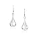 Long Teardrop Puff Drop Earrings in Sterling Silver