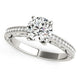 Antique Pronged Round Diamond Engagement Ring in 14K White Gold (1 1/8 cttw)