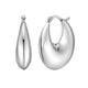 Sculptural Crescent Hoop Earrings in Sterling Silver