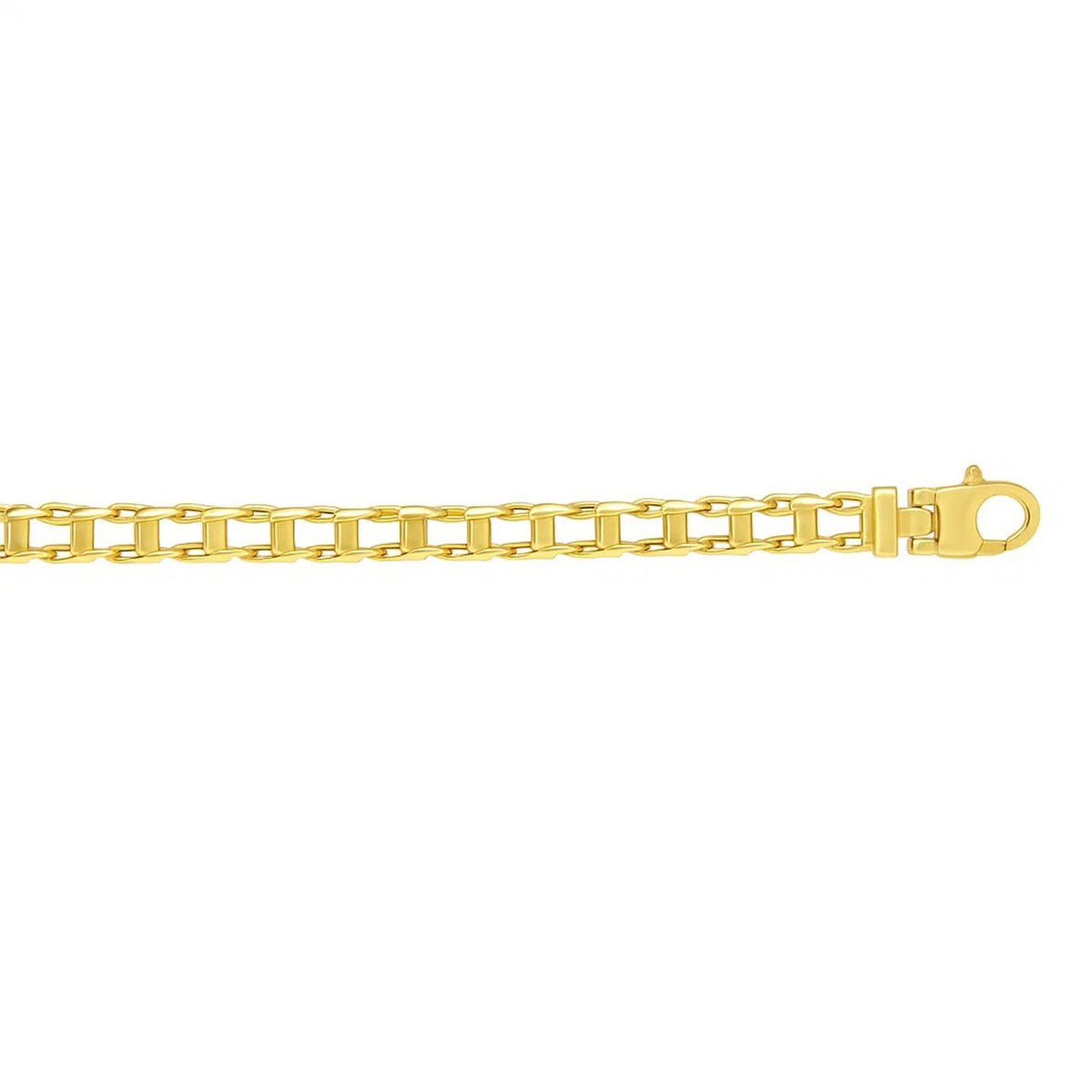 Men's Track Design Link Necklace in 14K Yellow Gold
