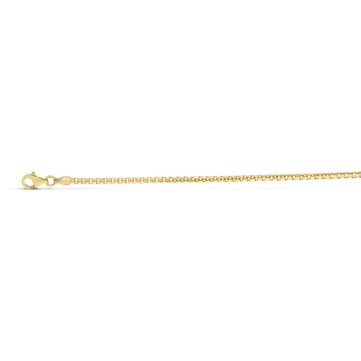 Round Box Chain in Yellow Gold-Plated Sterling Silver (2.10 mm)