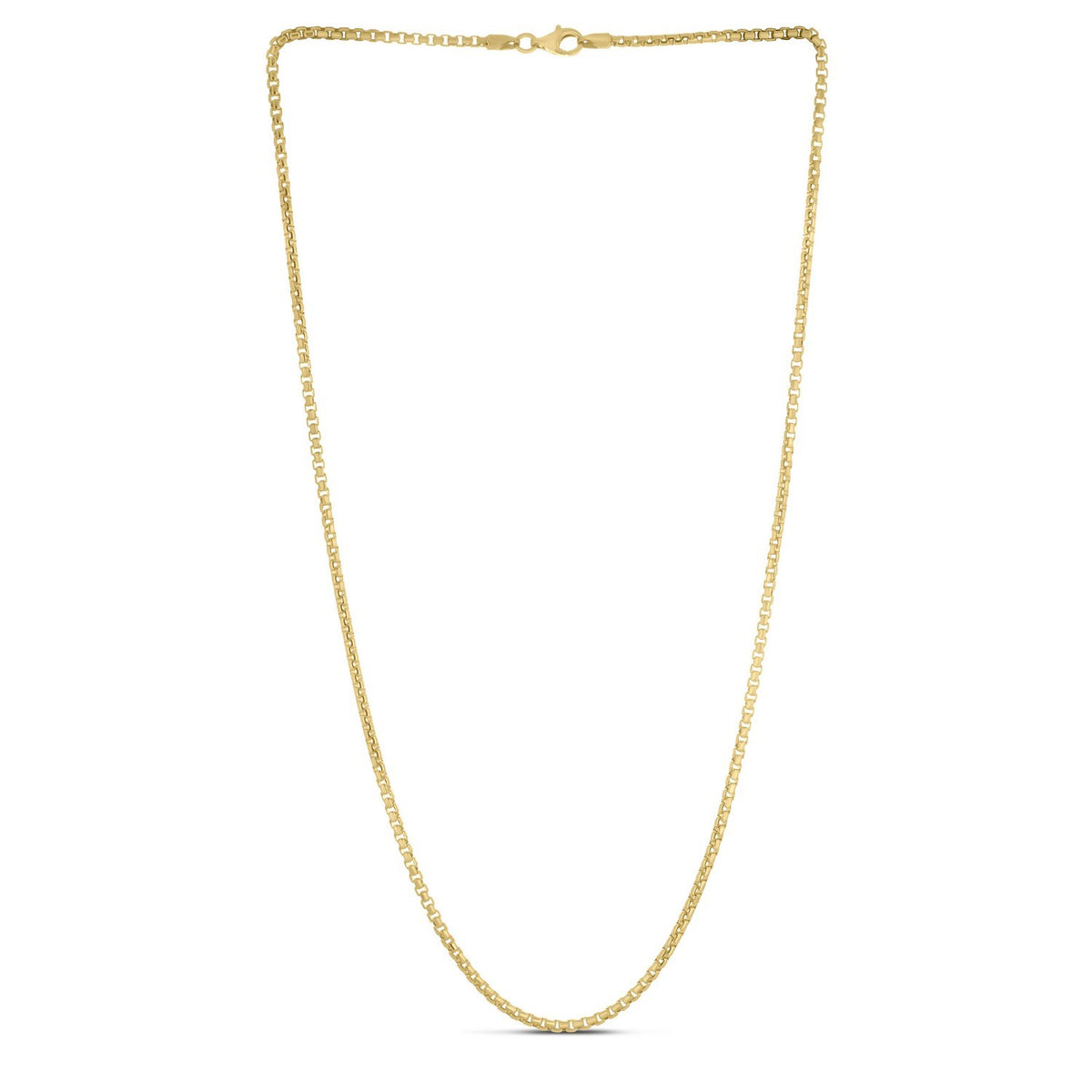 Round Box Chain in Yellow Gold-Plated Sterling Silver (2.10 mm)