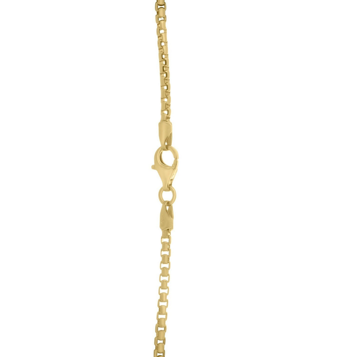 Round Box Chain in Yellow Gold-Plated Sterling Silver (2.10 mm)