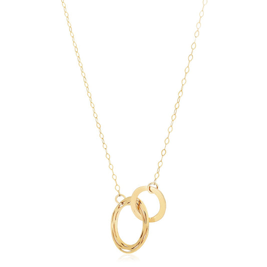 Interlocking Circles Necklace in 14K Yellow Gold