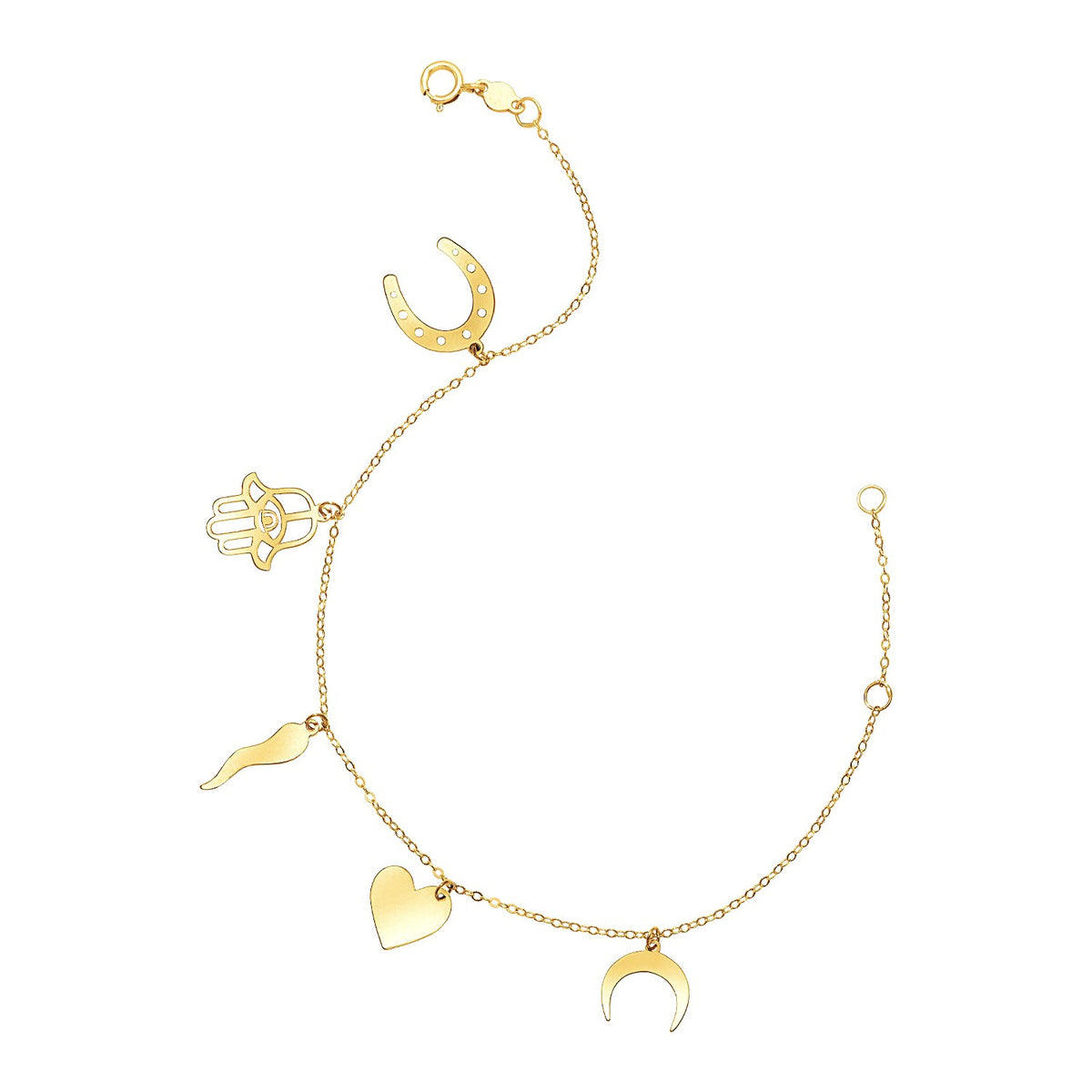 Good Luck Charm Bracelet in 14K Yellow Gold